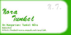 nora tunkel business card